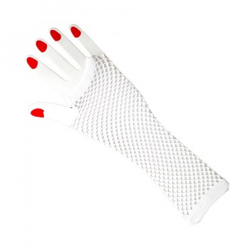 Gloves long fishnet White BUY